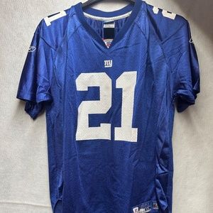 Vintage Reebok New York Giants Tiki Barber Jersey Youth XL Blue White 21 NFL